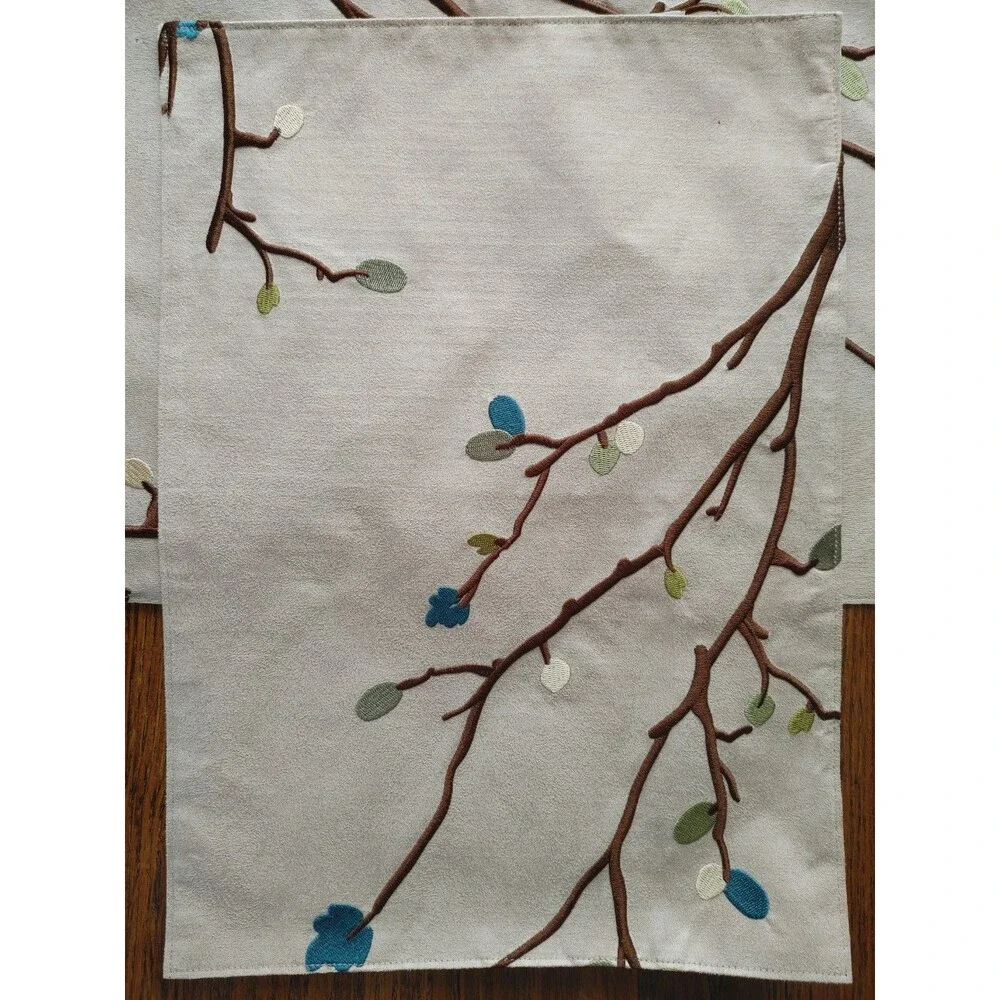Branches Embroidery Placemats Set Very Nice SEE PICS